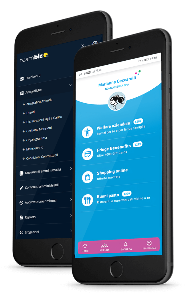 Anteprima dell'app su smartphone