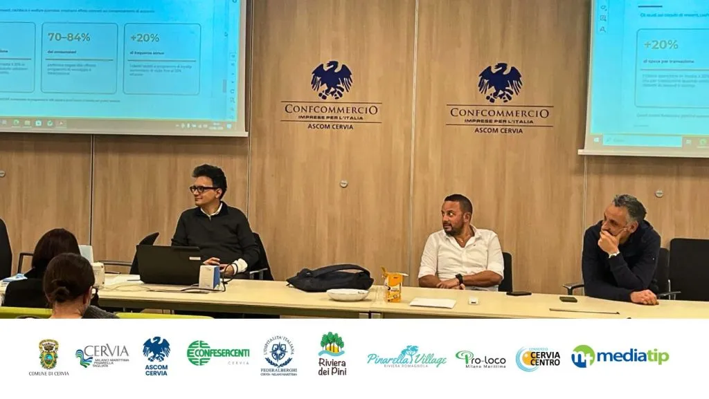 Conferenza per Cervia Advantage Card, progetto che unisce Welfare Aziendale, turismo e commercio locale per valorizzare Cervia, Milano Marittima, Pinarella e Tagliata.